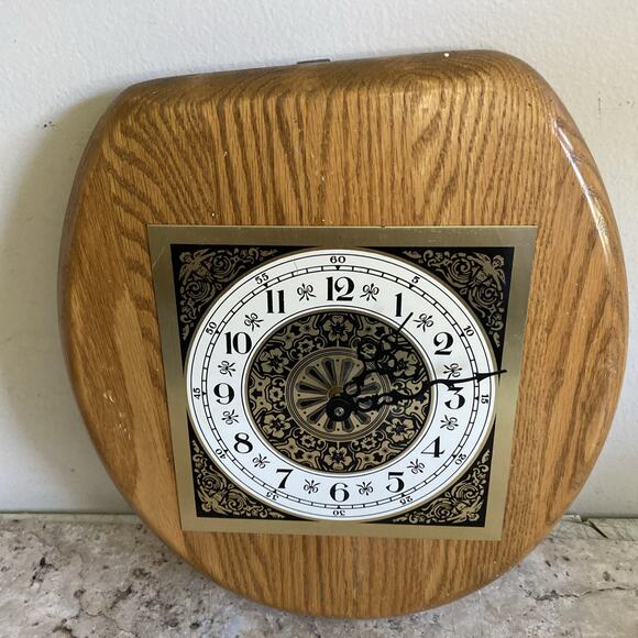 Homemade Wooden Toilet Seat Wall Clock 14"x12" Silent Man Cave Gift Humorous - Picture 3 of 7